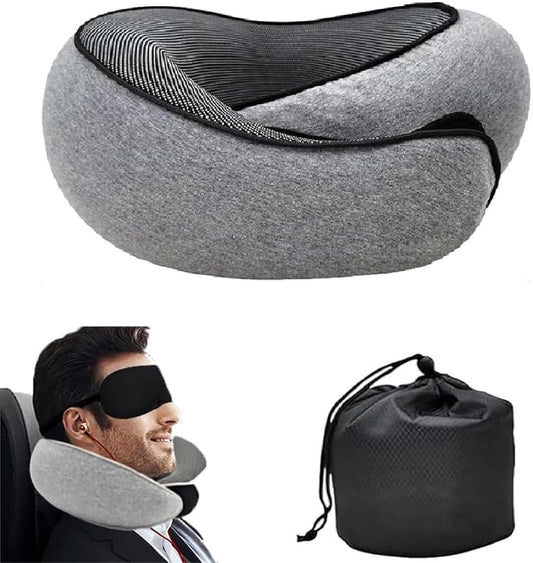 Travel Pillows for Airplanes, Travel Pillow,Travel Neck Pillow Memory Foam Airplane Neck Pillow Neck Pillow for Traveling Suitable for Airplanes,Offices and Cars （Dark Gray）