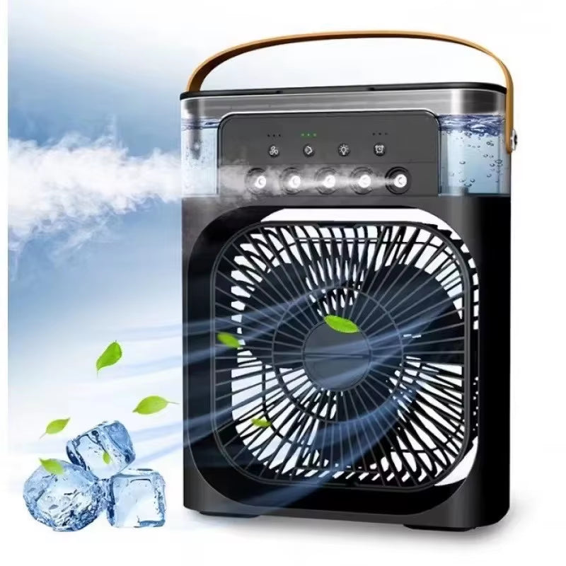 Household Small Air Cooler Three-In-One Fan Air Conditioner LED Night Light Portable Humidifier Air Conditioner Fan Office Home